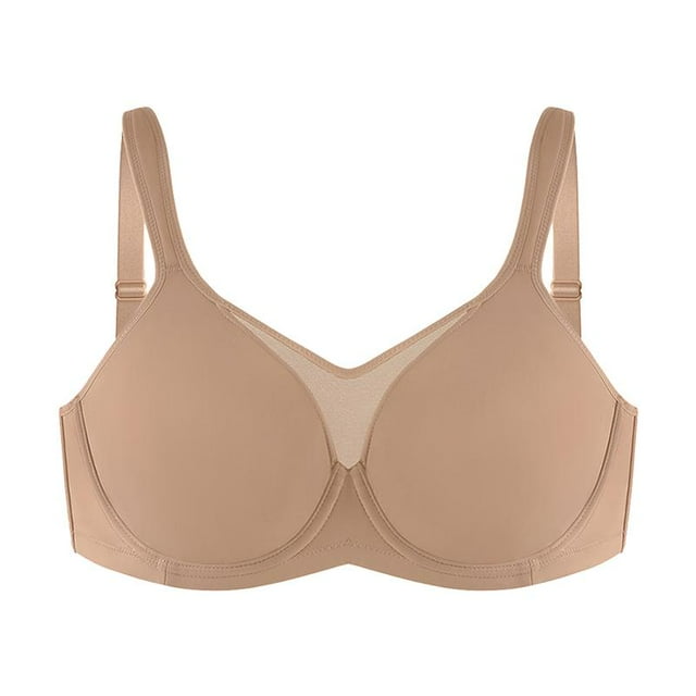 HSIA Cardi Comfort Plus Size Bra Underwire Smoothing Wide Strap Full Coverage Unlined Minimizer T-shirt Bra