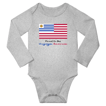 

Proud to be Uruguayan American Baby Long Slevve Bodysuit (Gray 18-24 Months)