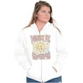 thumbnail image 3 of Boho Positive Thoughts Celestial Sun Womens Plus Size Graphic Zipper Hoodie Brisco Brands 4X, 3 of 5