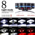 thumbnail image 3 of Linterna frontal de 8 LED, luz COB roja/blanca, faro superbrillante, recargable por USB para pesca nocturna al aire libre, senderismo, camping (1 juego), 3 of 5