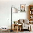 thumbnail image 7 of DAYBETTER Floor Lamp for Living Room, Tall Standing Lamp with 3 Color Temperatures, 850 Lumens LED Bulb, Foot Switch, Modern Metal Pole with White Shade for Bedroom, Office (Black), 7 of 7