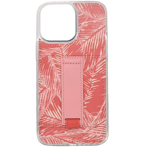 Walli Cases Pink Palms Phone Case for iPhone 11 Pro Max with Wallet, Kickstand & Finger Strap