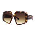 thumbnail image 1 of Womens Mod Oversize Geometric Thick Plastic Butterfly Sunglasses Tortoise Brown, 1 of 4