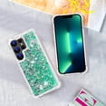 thumbnail image 6 of Glitter Phone Case for Samsung Galaxy S24 Ultra Case Clear Silicone for Women Girls, Cute Gold Cover Samsung S24 Ultra Case Shockproof Aesthetic Durable Bumpers (Green), 6 of 14