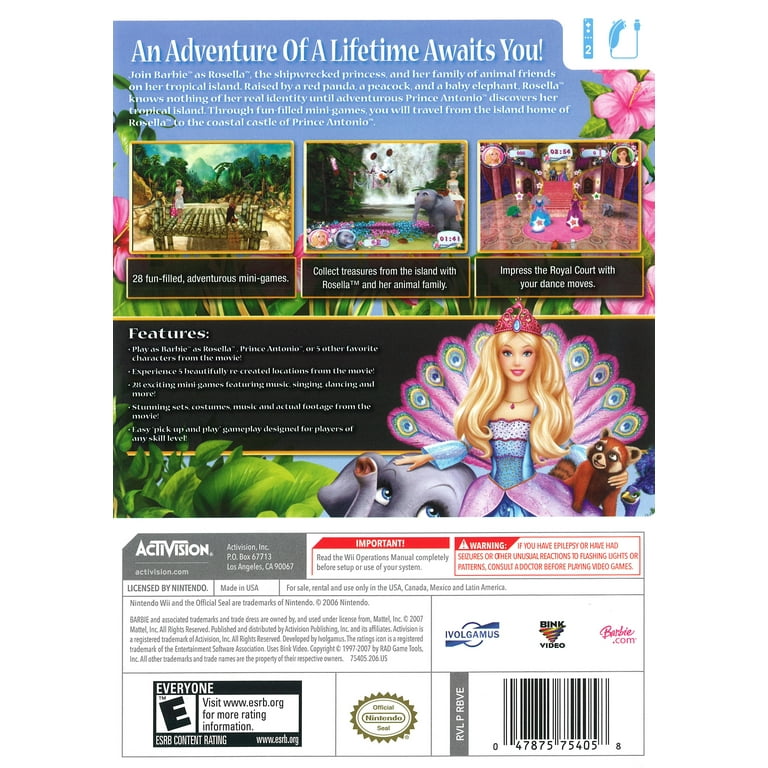 barbie island princess dress up games Barbie as the Island Princess: Standard Edition - Nintendo Wii Physical