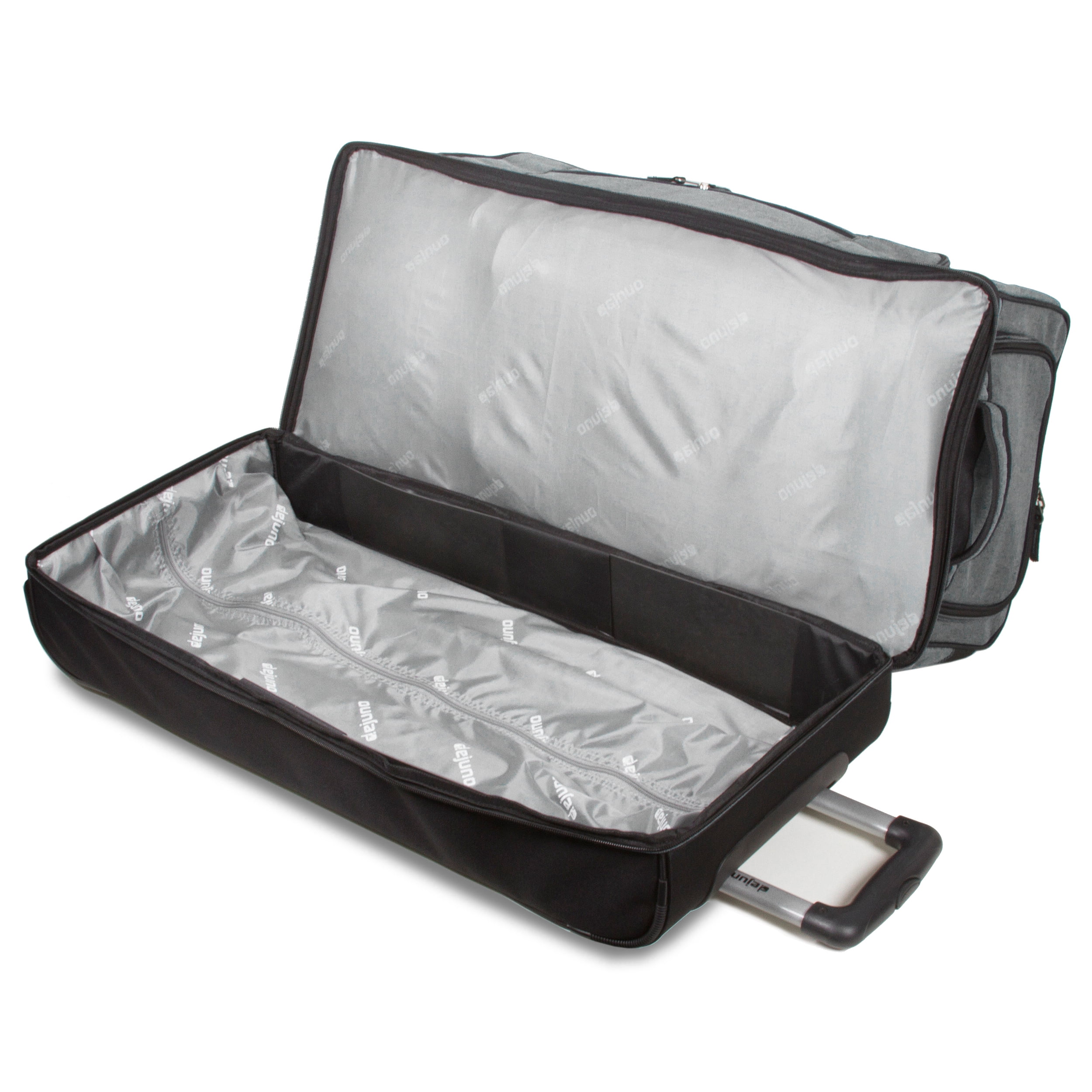 Dejuno 28" Lightweight Denim Drop Bottom Rolling Duffel Bag - Burgundy