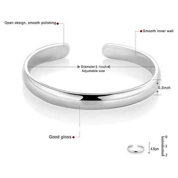 homeholiday Women Solid 925 Sterling Silver Adjustable Opening