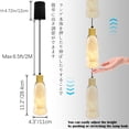 thumbnail image 3 of FSLIVING Adjustable Height Pendant Light Remote Control Rechargeable Battery Amber Glass Shade Pack of 3, 3 of 7