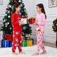 thumbnail image 3 of ELUTONG Girl's Christmas Pajamas，2 Sets of Kids' Cotton Long Sleeve Sleepwear with Santa Claus、Mermaid and Ballet Girl for 2-12T, 3 of 7