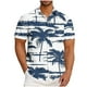 thumbnail image 2 of Mens Casual Manga Corta Botón Abajo Camisas Impresas Bolsillo Botón Turndown Cuello Top Blusa Camisa, 2 of 5