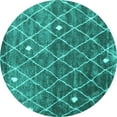 thumbnail image 1 of Ahgly Company Machine Washable Indoor Round Persian Turquoise Blue Traditional Area Rugs, 7' Round, 1 of 4