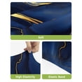 thumbnail image 4 of Marble Navy Blue Bar Stool Covers Set of 2, Modern Golden Ombre Retro Fluid Art Stretch Washable Bar Chair Covers with Backs, Removable Pub Counter Height Chair Cover for Kitchen Dining Room Cafe, 4 of 7