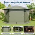 thumbnail image 4 of 13ft Hexagonal Pop-Up Gazebo with Mosquito Netting, 210D Polyester Canopy Tent for Patio, Backyard & Parties, 4 of 5