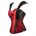 thumbnail image 2 of Grebrafan Women Corset Straps Cosplay Steampunk Bustier Top Red 5XL, 2 of 5