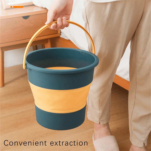 Collapsible Bucket, Collapsible Plastic Bucket Telescopic Portable Foot Bucket, Foldable Car Wash Bucket 4.6L-B