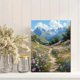 thumbnail image 2 of Qisvanset 12x16 Inch 2D Flat Framed Canvas Art, Peaceful Mountain Wildflower Meadow Serene Nature Home Office Wall Art, 2 of 5
