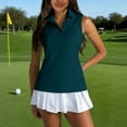 thumbnail image 2 of Hearthz Women's Sleeveless Golf Polo Shirts Quarter Zip Collared Womens T Shirts Quick Dry Workout Tennis Polo Shirt Women, 2 of 8
