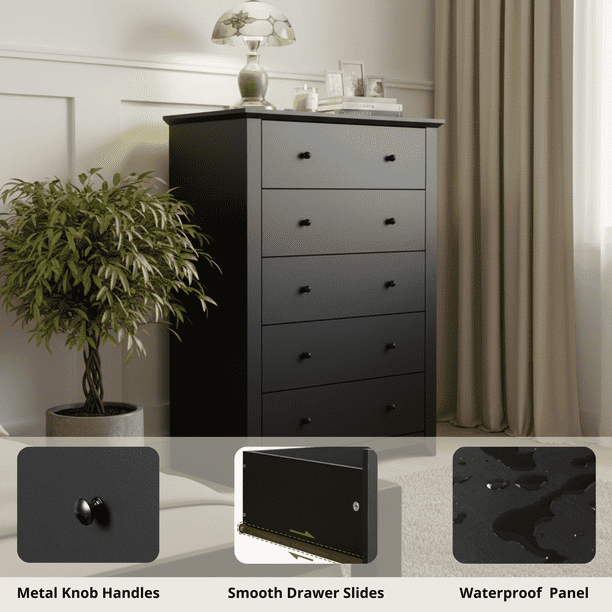 black 5-drawer dresser under $100 Trumanpick for Bedroom with 5 Drawers 47 inch Tall Chest of Drawers Wooden Dressers for Closet Living Room, Size: 32 inchLarge x 17 Outfit of The Day Custom Made this tall dresser provides Color:Ivory/Lilac Johanhallberg