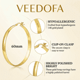 thumbnail image 3 of VEEDFOFA 14K Gold Plated Hoop Earrings, Hypoallergenic Multi Size Secure Closure Earrings for Women Daily & Gift, 3 of 6