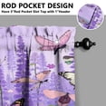 thumbnail image 2 of Purple Lavender Flower Butterflies 3 Piece Kitchen Curtains Sets with Valance for Windows Rod Pocket Machine Washable Kitchen Curtain Valance 3 Piece Set Decorations (54"x18"+2x27.5"x24"), 2 of 6