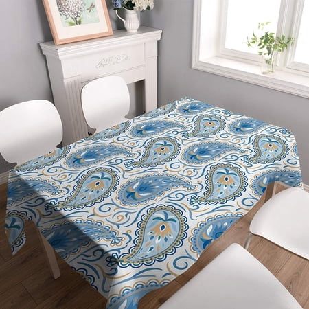 Nappe XL pique-nique à revers imperméable vichy bleu 280 x 140 cm