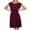 Wine, variant on USSUMA Dresses for Women 2025 Casual Spring Summer Dress Short Sleeve Crew Neck Casual Solid Color Ruffle Maxi Dress Vintage Dresses Comfortable Dresses Daily Wear Black Dress Size-XXL