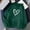 Green, variant on Black and Friday Azrian Tops Saving!,Women's Comfortable Sweater Heart Pattern Printed Women's Hooded Pocket Drawstring Sweater Clearance Sale