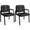 Black With legged base, variant on Costway Leather Office Reception Chairs Set of 2 withPadded Armrests Sled Base Metal Frame