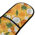 thumbnail image 2 of Dailycode Double Sided Oven Mitt with Loop Heat Resistant Kitchen Long Potholders 7" x 35" Pineapple Coconut Orange Flowers, 2 of 6
