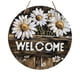 thumbnail image 4 of Letrero de bienvenida con estampado de margaritas - Decoración de pared redonda para ventana o puerta - Ideal como regalo de inauguración de la casa, 4 of 7
