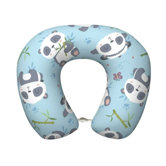 Travel Pillow Memory Foam, Head Neck Support Airplane Pillow For Traveling, Car, Home, Travel Neck Flight Pillow 12 Inches Cute Animal Blue