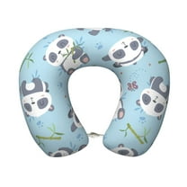 Travel Pillow Memory Foam, Head Neck Support Airplane Pillow For Traveling, Car, Home, Travel Neck Flight Pillow 12 Inches Cute Animal Blue