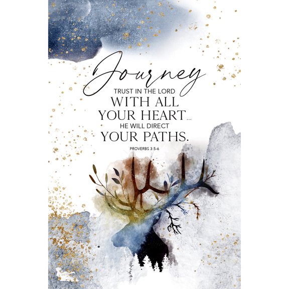 Dexsa Journey Trust in the Lord Wood Plaque with Inspiring Quote 6 inches x 9 inches - Easel and Hanging Hook