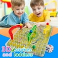 thumbnail image 2 of 3D Snakes and Ladders Board Game, Traditional Maze Family Game Night Adventure with 3D Figures for Adult and Family, 2 of 7