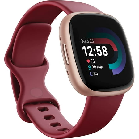 Fitbit Versa 4 Fitness Smartwatch, GPS,24/7 Heart Rate, Beet Juice/ Copper Rose