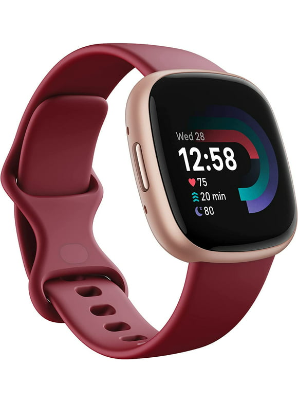 Fitbit Versa 4 Fitness Smartwatch, GPS,24/7 Heart Rate, Beet Juice/ Copper Rose