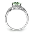 thumbnail image 2 of Sterling Silver Rhodium Green Quartz & Diamond Ring, 2 of 5