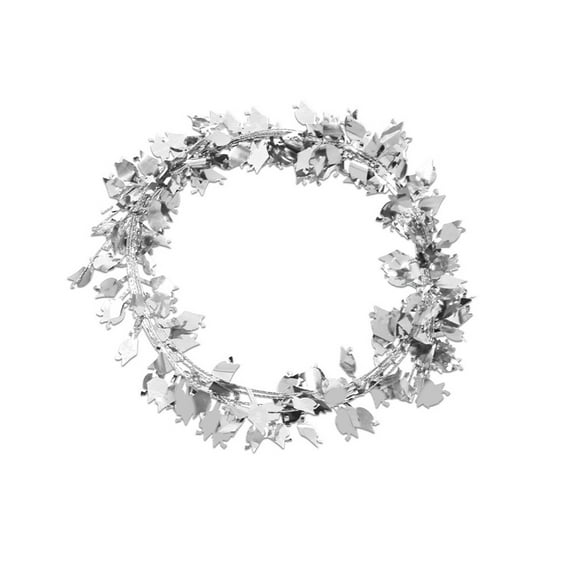 Silver Wire Color Strips Pull Flower Layout Simulation Rattan Pendant, Christmas Decorations Indoor Outdoor Wreath Rattan, Wall Hanging Rattan (1Pc, 27cm/10.63In)