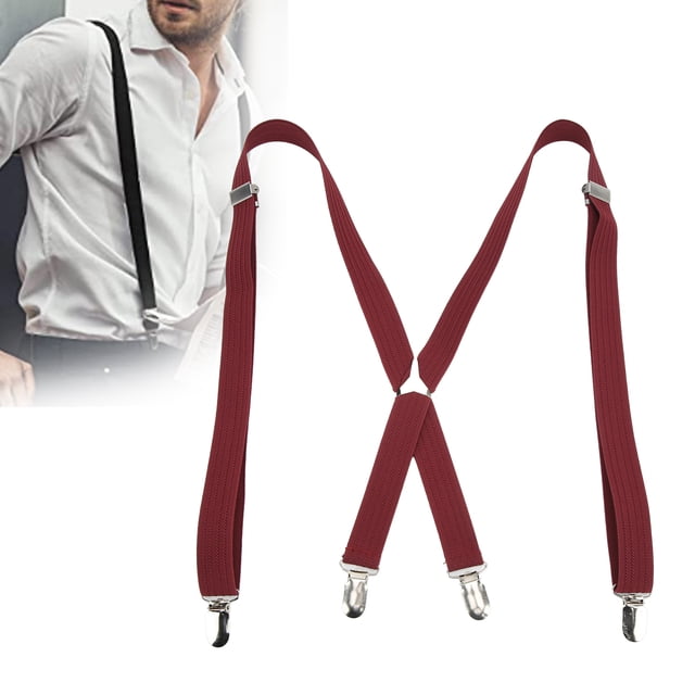 Bretelles pour Hommes, Bretelles Réglables Dos Sûr Durable Robuste Bretelles Réglables Solides Clip Droit Bretelles Habillées pour Ceinture