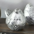 thumbnail image 5 of 8"W, 6"H Silver Polystone Bird Sculpture, by DecMode (2 Count), 5 of 9
