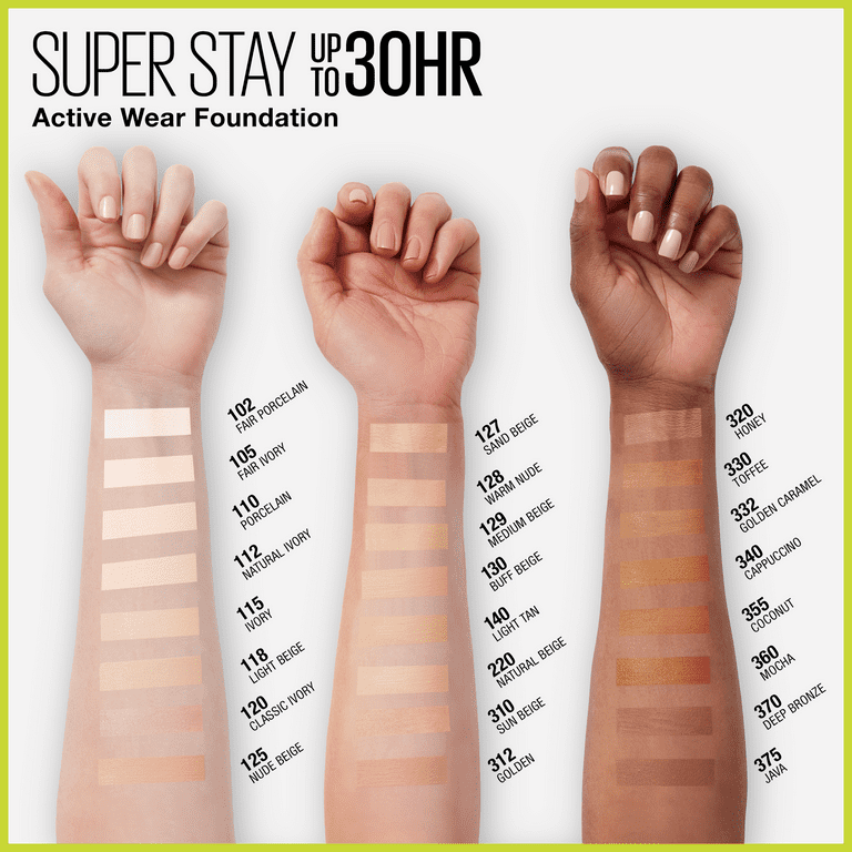 Maybelline Super Stay Liquid Foundation Makeup, Full Coverage, 140