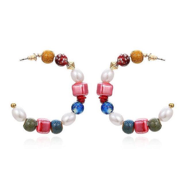 Pendientes con forma de C de estilo bohemio con personalidad, estilo de vacaciones sencillo a la moda, código de modelo Ca--C 8343 C