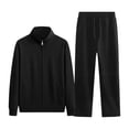thumbnail image 5 of Maqroz Mens Two Piece Tracksuit Matching Sets Solid Full Zip Up Jacket Straight Leg Sweatpants Casual Athletic Activewear Suits, 5 of 5