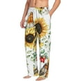 thumbnail image 2 of Daiia Sunflowers Leaves And Birds Men's Sleep Pant with Pockets and Drawstring,Pajama Pants-Large, 2 of 9