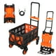 thumbnail image 1 of Yeshouse Carretilla plegable 2 en 1 con cesta plegable: capacidad de 150 kg, diseño de 4 ruedas y asa retráctil, carrito portátil para mudanzas y compras, 1 of 9