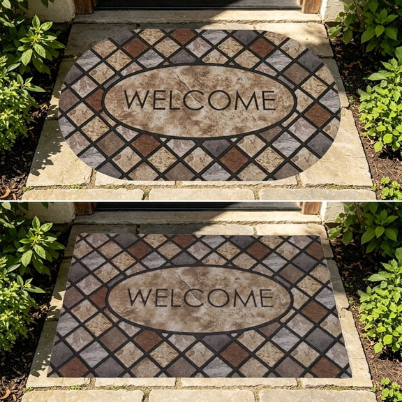 Yeciiwht Front Door Mat, Heavy Duty Durable Welcome Mat, Stain Resistant Super Absorbent Floor Mat for Entryway, Outside, Patio