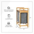 thumbnail image 4 of ToiletTree Products Dual Laundry Hamper with Shelf Bamboo Laundry Basket Organizer, 4 of 8
