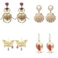 thumbnail image 2 of Pendientes exagerados de escarabajo dorado para niña y niño, estilo bohemio vintage, bonitos, 1, 2 of 5