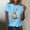 Blue, variant on asdoklhq Easter Black Shirt Womens Women's Round Neck Short Sleeve Easter Casual T-shirt Blue 3X