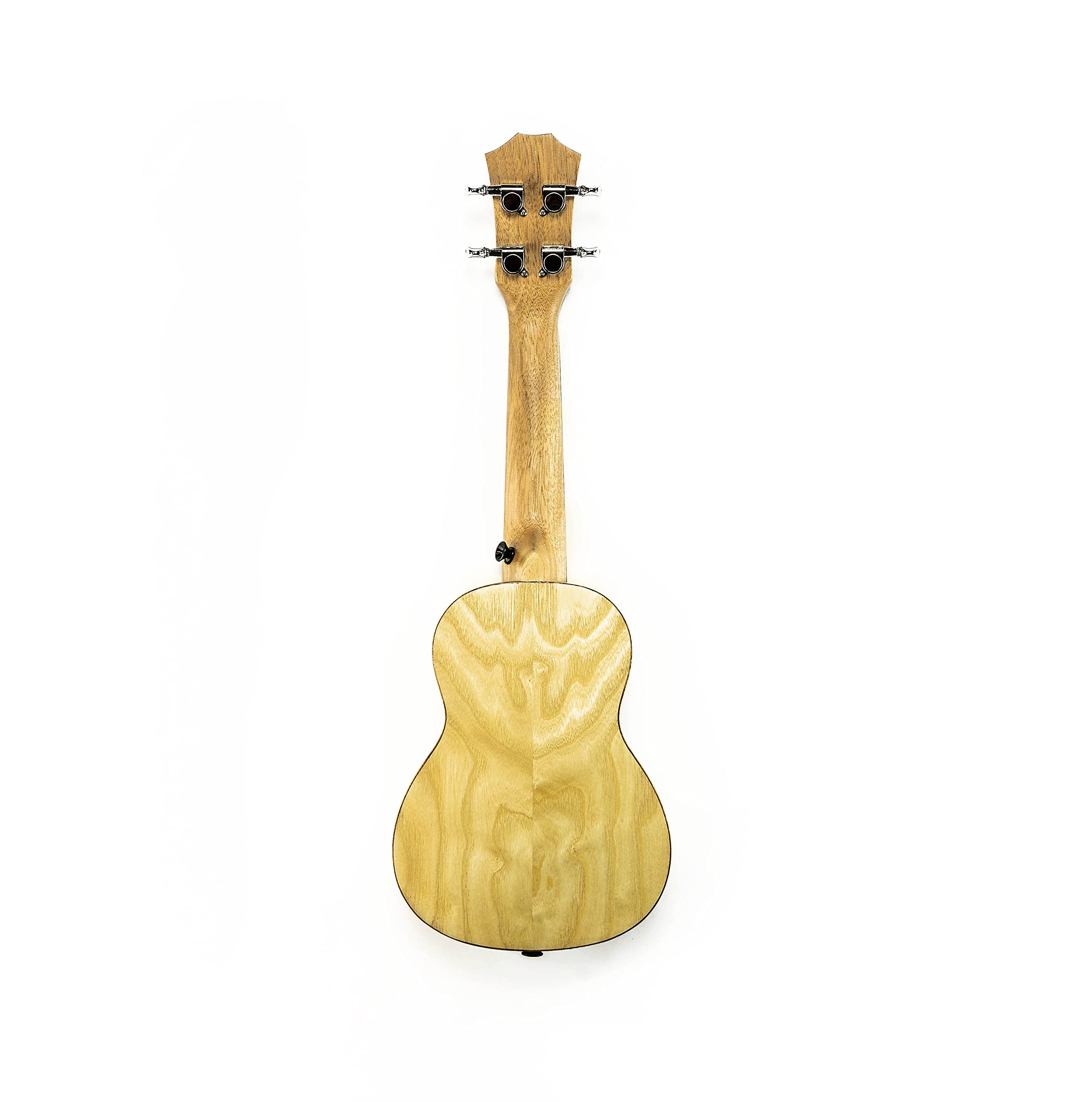 Barcelona Solid Top Ash Wood Soprano Ukulele Bundle with Gig Bag, Tuner, Stand, Strap, Austin Bazaar Instructional DVD, and Polishing Cloth
